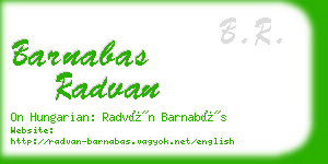 barnabas radvan business card